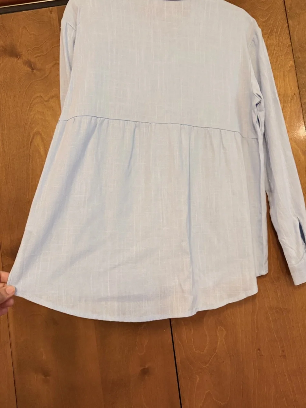 Light Blue Button-Up Collared Shirt - Picture 5 of 7